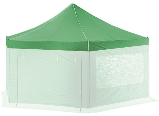 6m Extreme 50 Hexagonal Instant Shelter Replacement Canopy Green Main Image