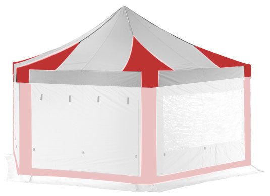 6m Extreme 50 Hexagonal Instant Shelter Replacement Canopy Red/White Main Image